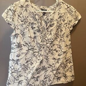 GAP Black Floral Print Women's Blouse